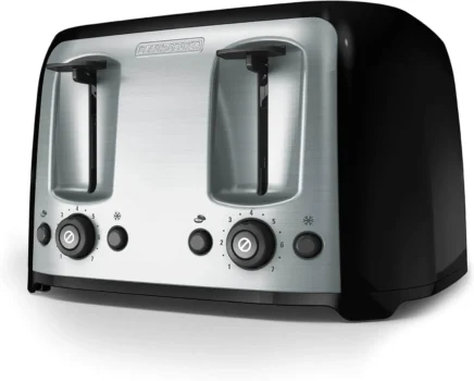 BLACK+DECKER Toaster, 4 Slice, Extra Wide Slots for Bagels and Artisan Breads, Black, TR1478BD